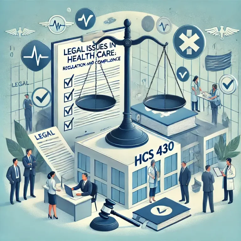 HCS 430 Legal Issues in Health Care: Regulation and Compliance